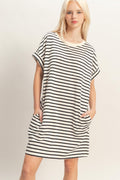 Black striped t-shirt dress