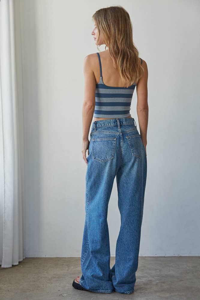 Knit Striped Seamless Cami Reversible
