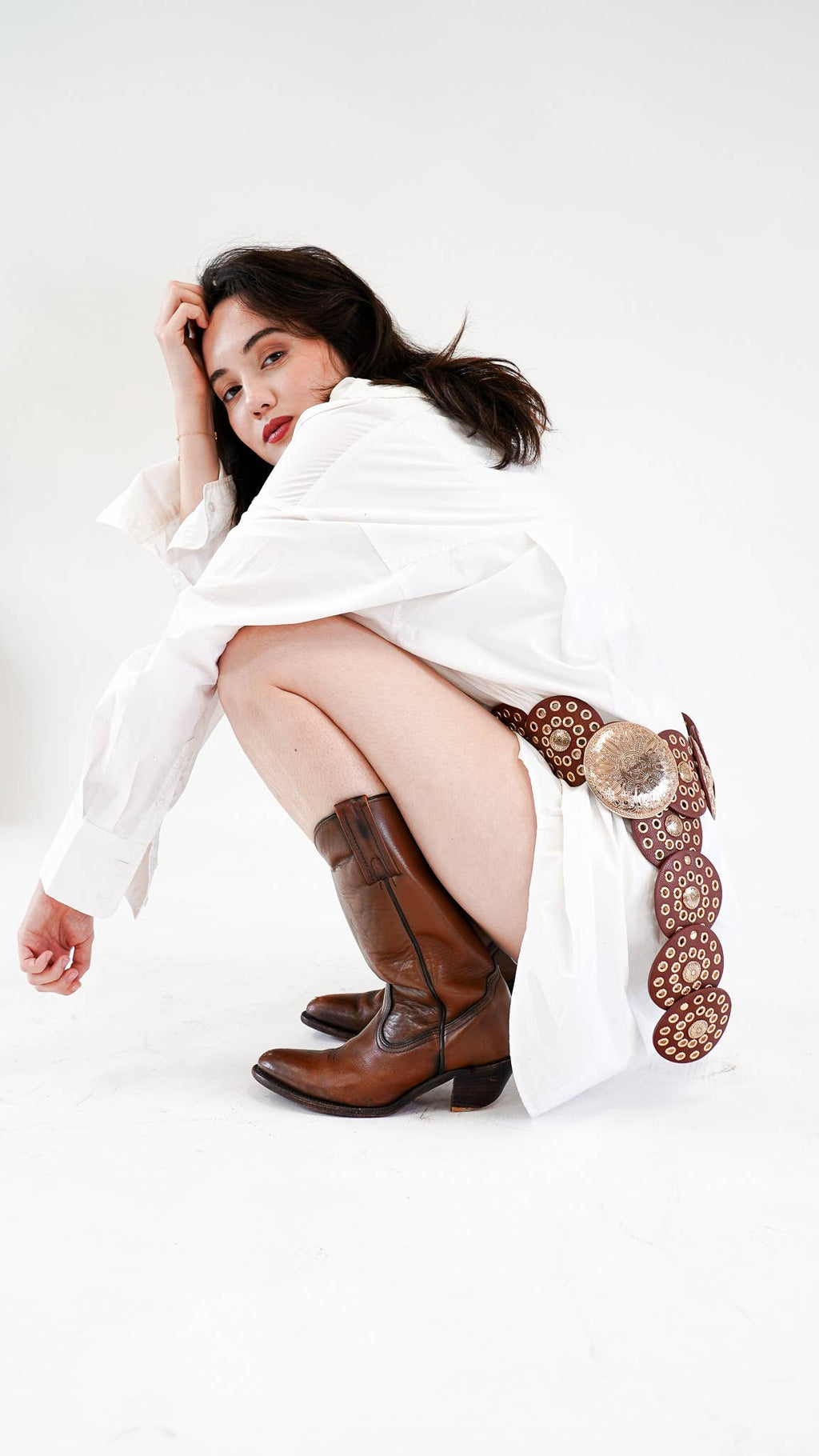 Wide Western Belt for Women | Cowgirl Disc Belt with Grommet