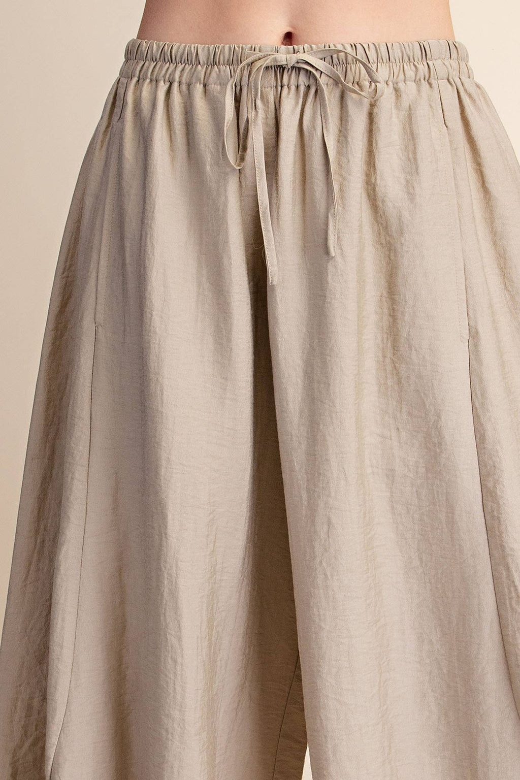 Cropped Lace Trim Balloon Pants