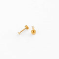 Mini Diamond Stud Earrings - Hypoallergenic, Flat Back, Girl