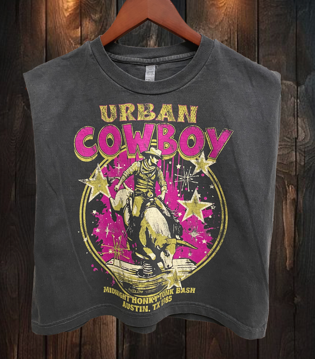 Urban Cowboy Grey Boxy tank