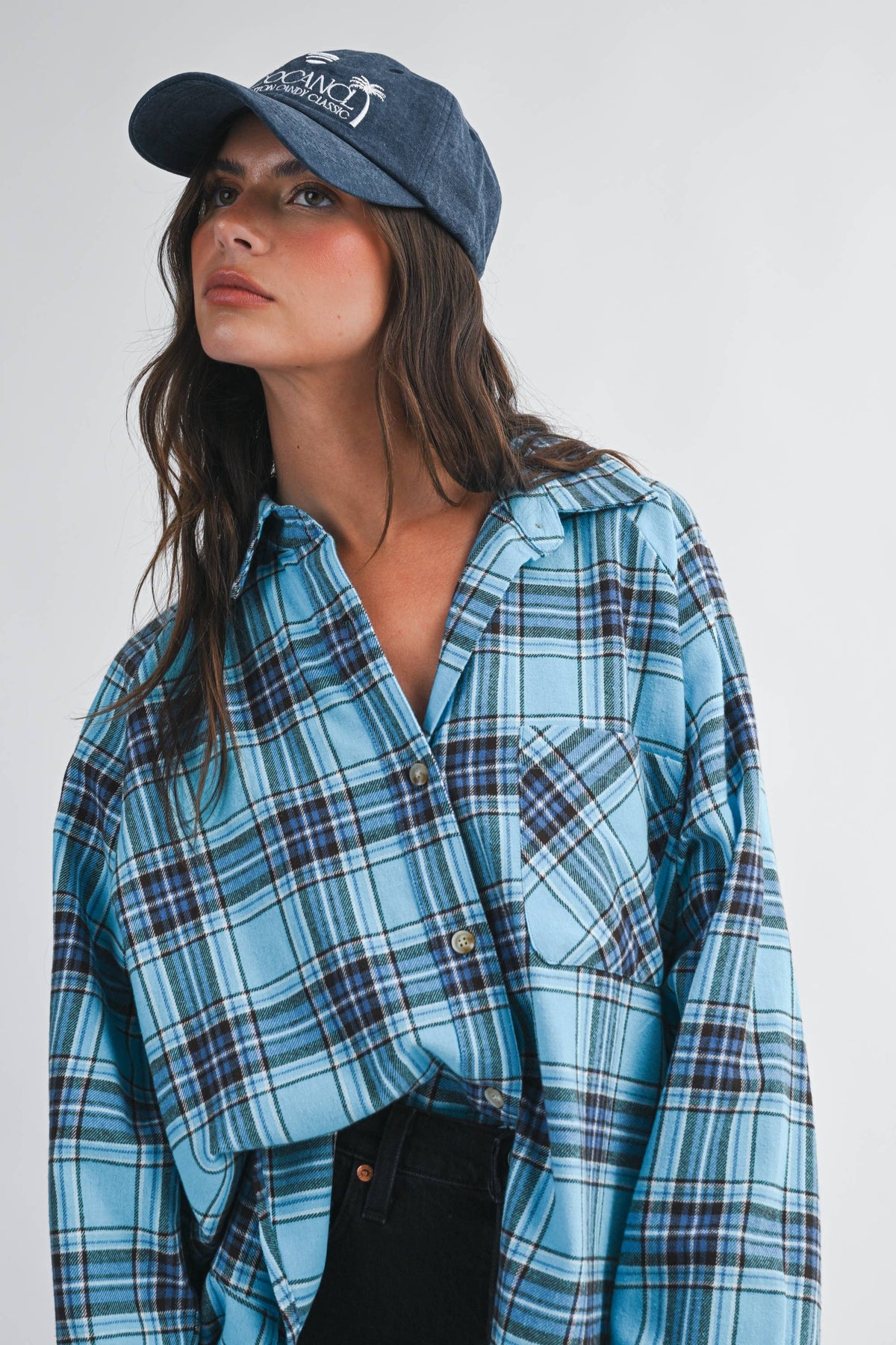 Oversized Plaid Button Down Shirt
