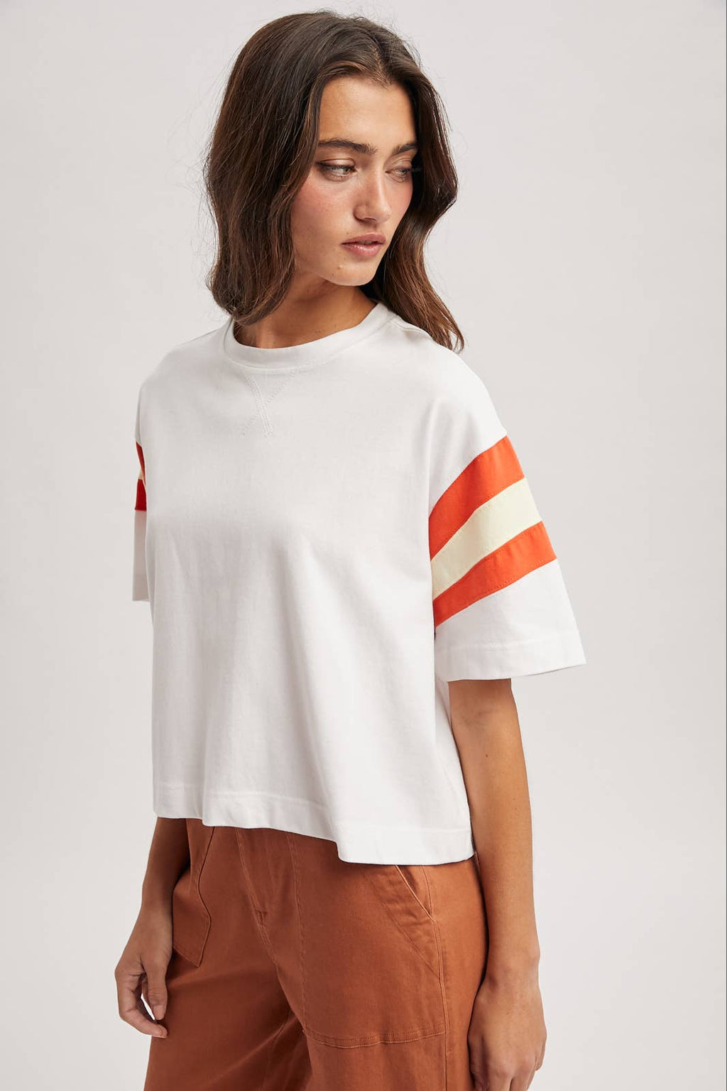 COLORBLOCK CORAL/CREAM TOP