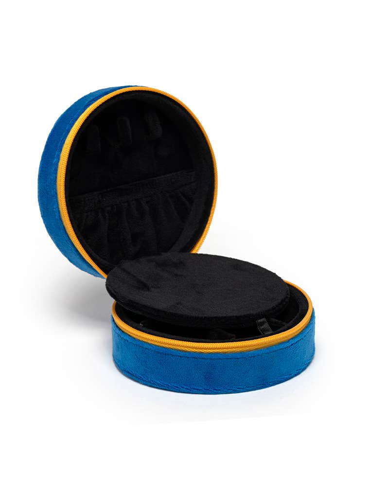 Velvet Jewelry Zip Case- Caviar Tin