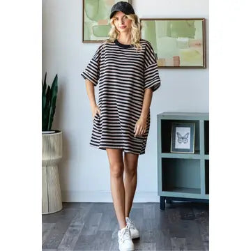 Striped oversized dress
