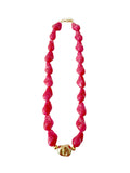 Jazz Chunky Beaded Necklace- Pink