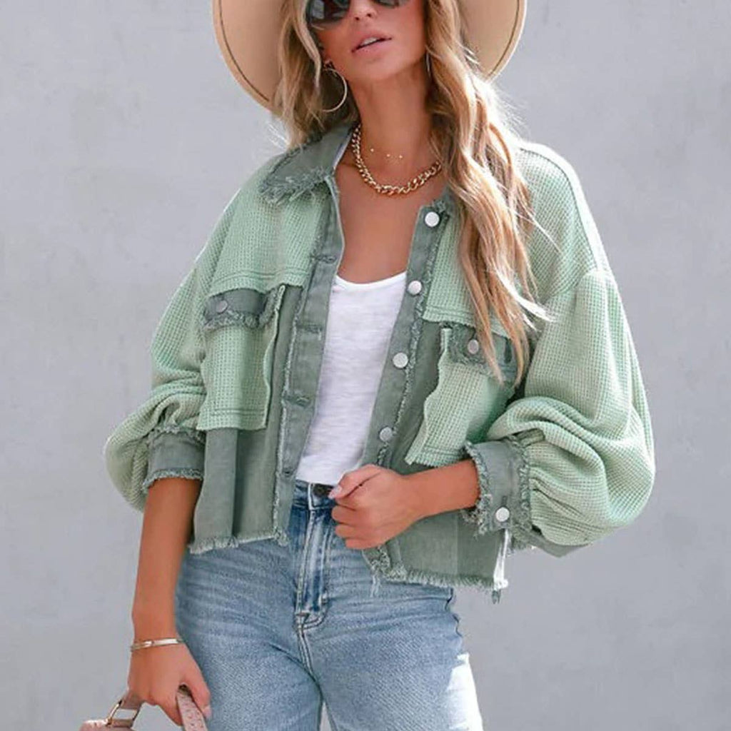 two toned cropped shacket