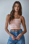 Knit Striped Seamless Cami Reversible