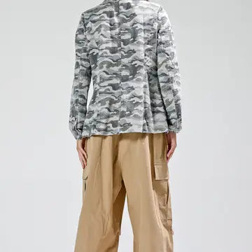 Camo button down blazer