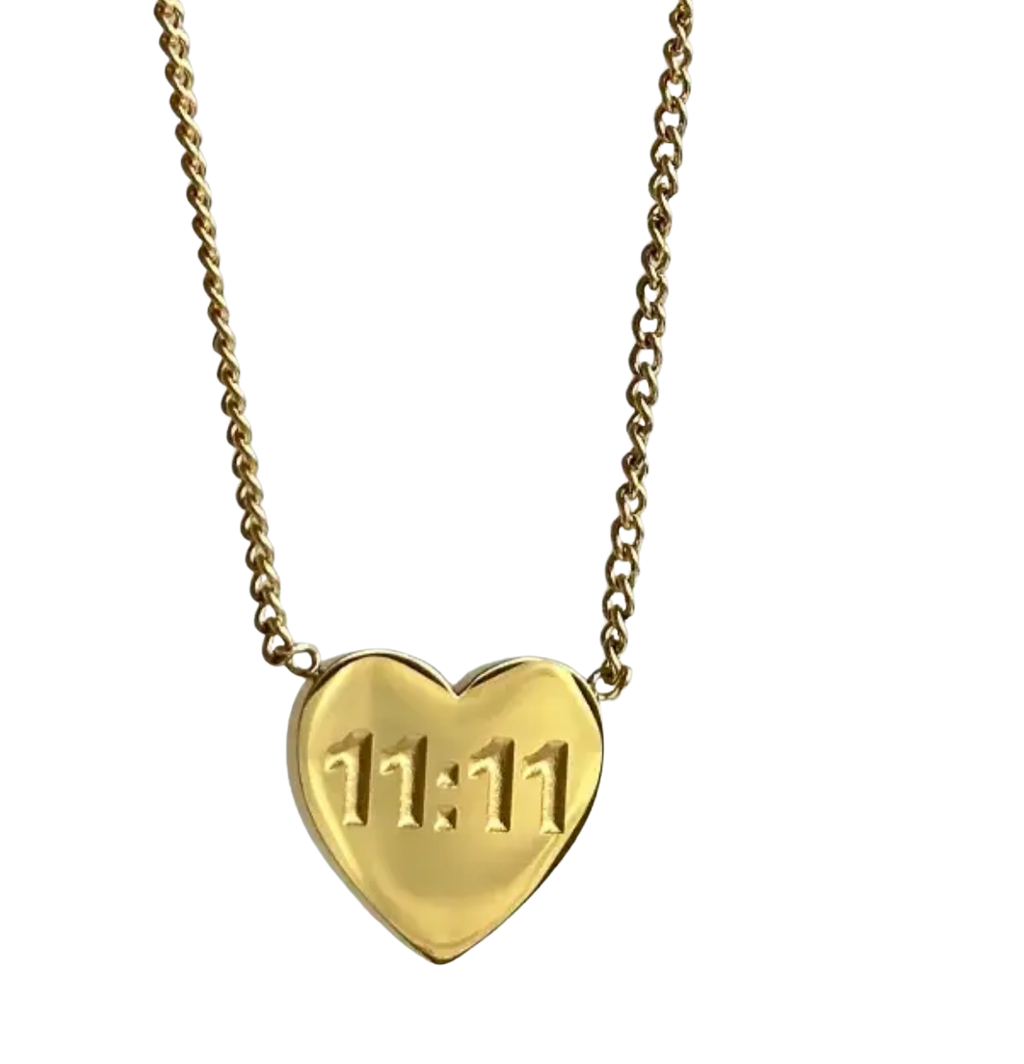 11:11 Heart  Stainless Steel Necklace