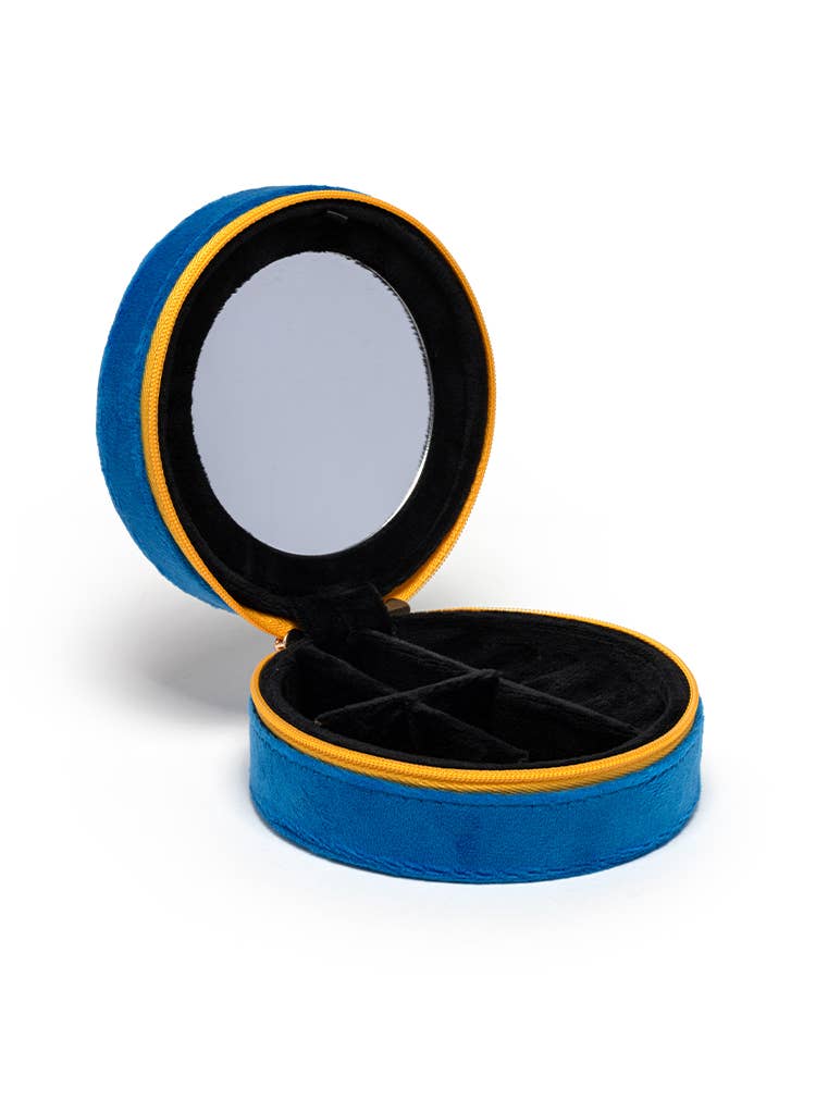 Velvet Jewelry Zip Case- Caviar Tin