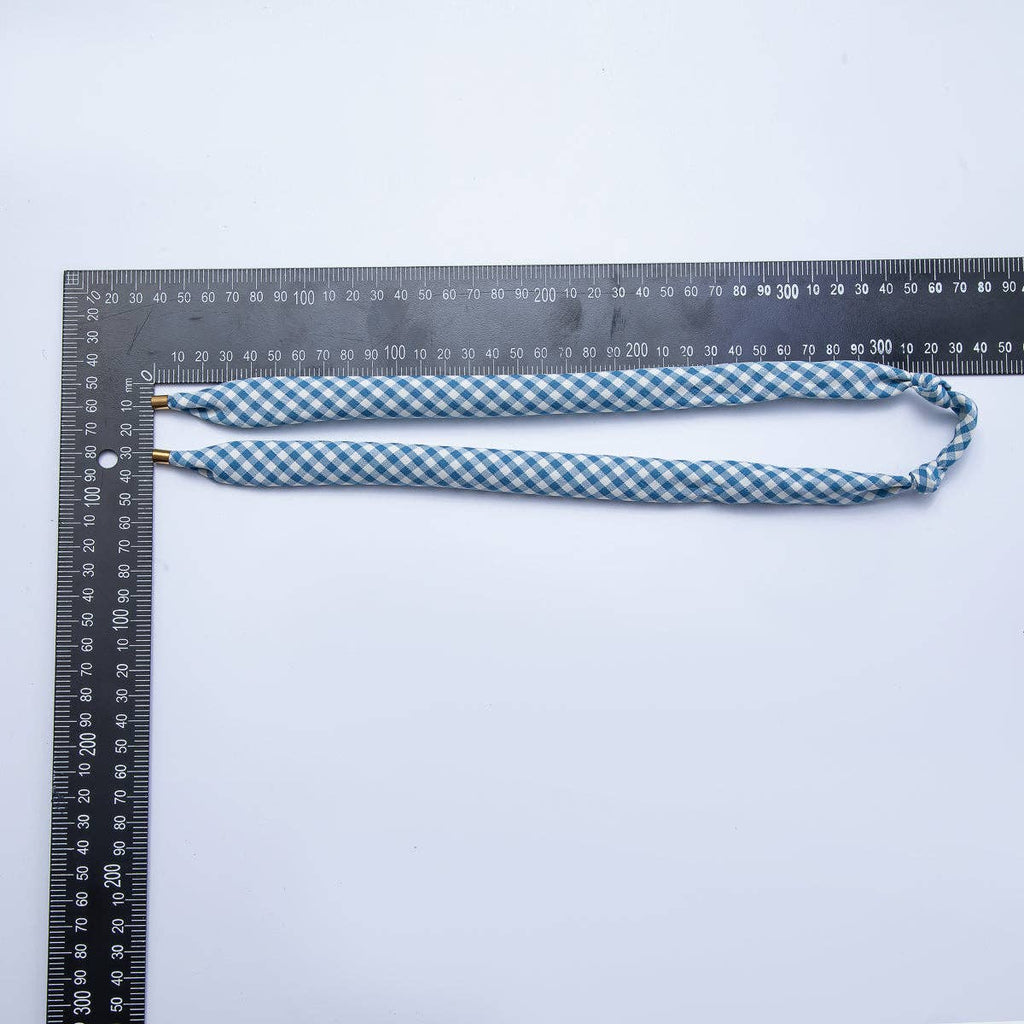 Stainless Steel Knotted Mini Gingham Bandana Scarf Necklace