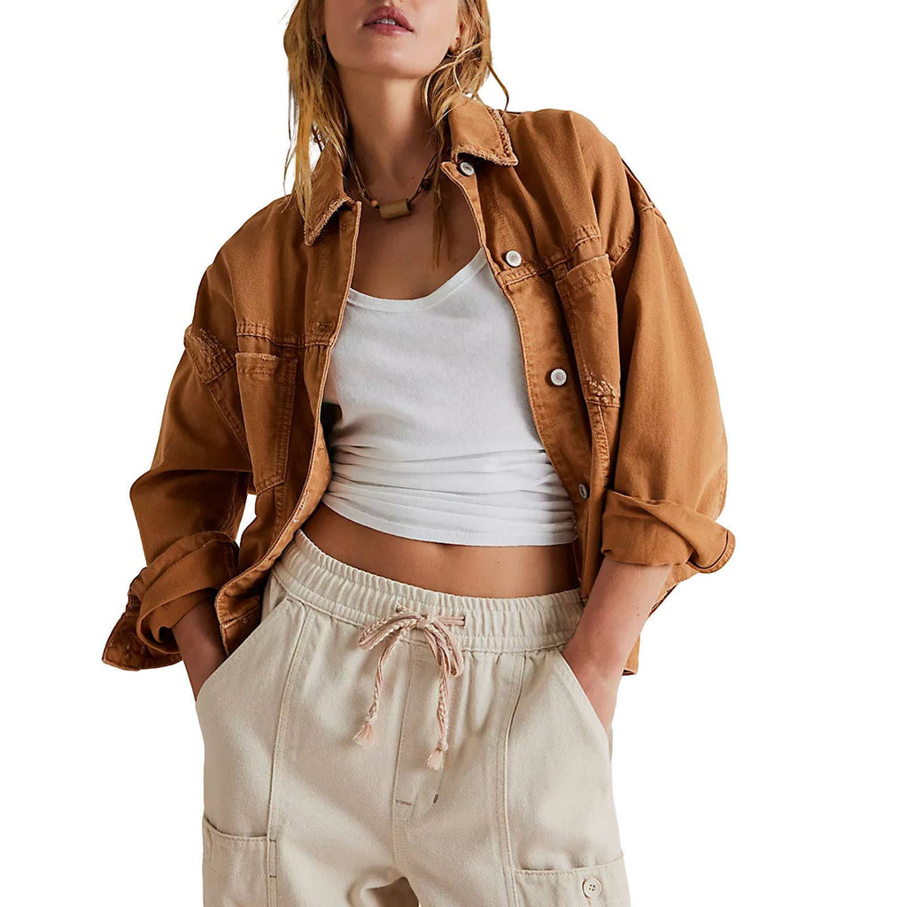 Camel denim jacket