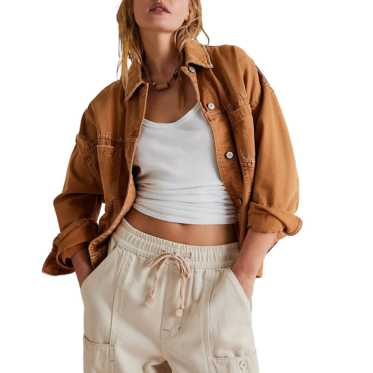 Camel denim jacket