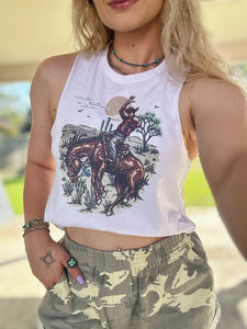 Wild cowboy cropped tank