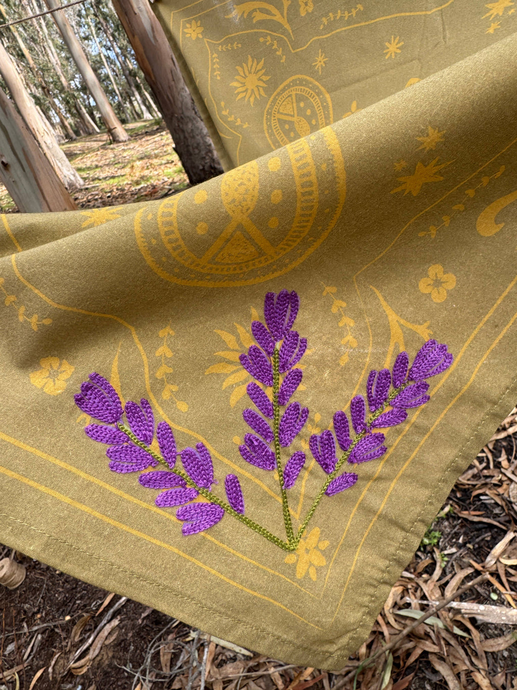 The Lavender Bandana ( wild rag, embroidered bandana western