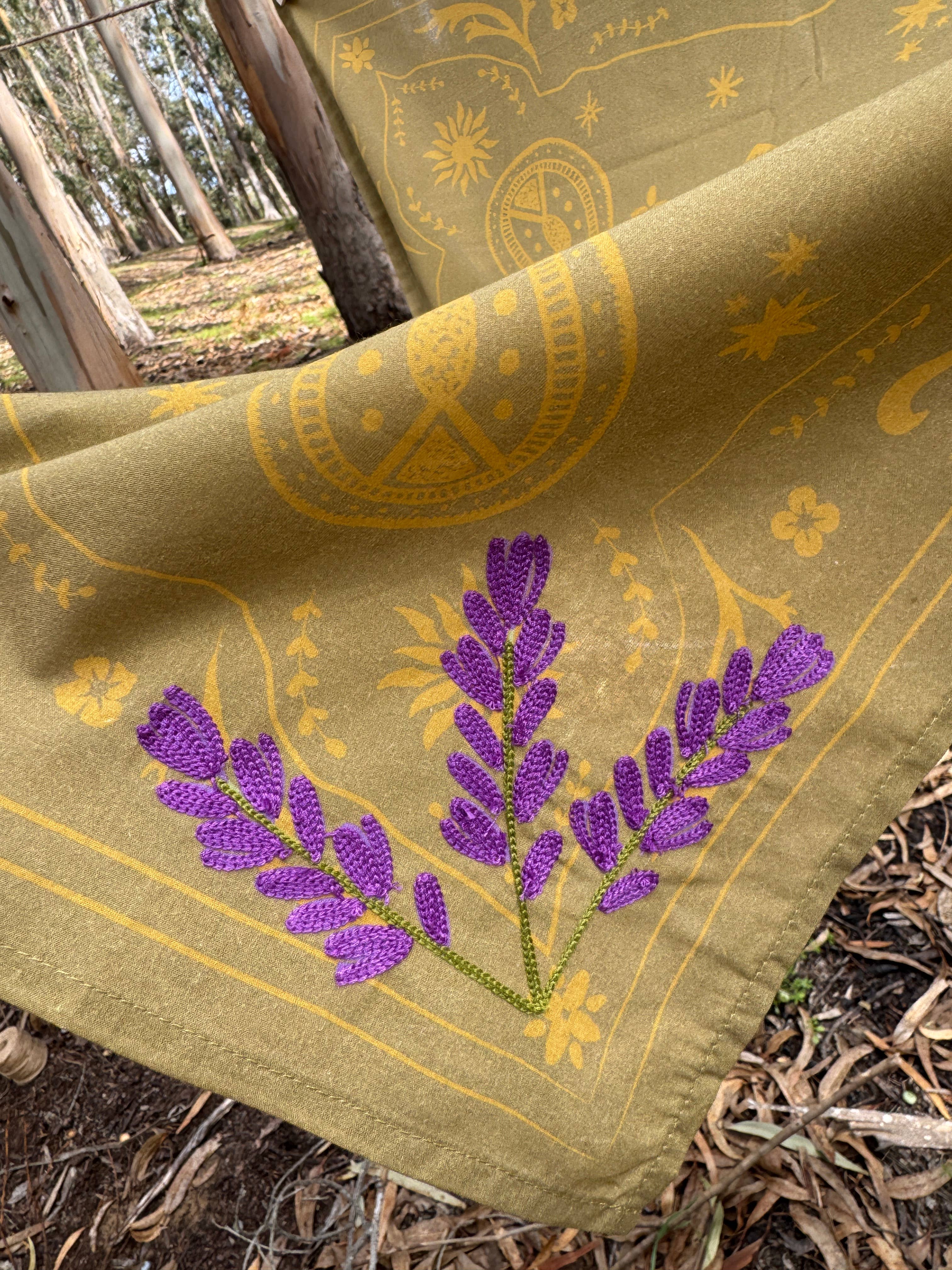 The Lavender Bandana ( wild rag, embroidered bandana western