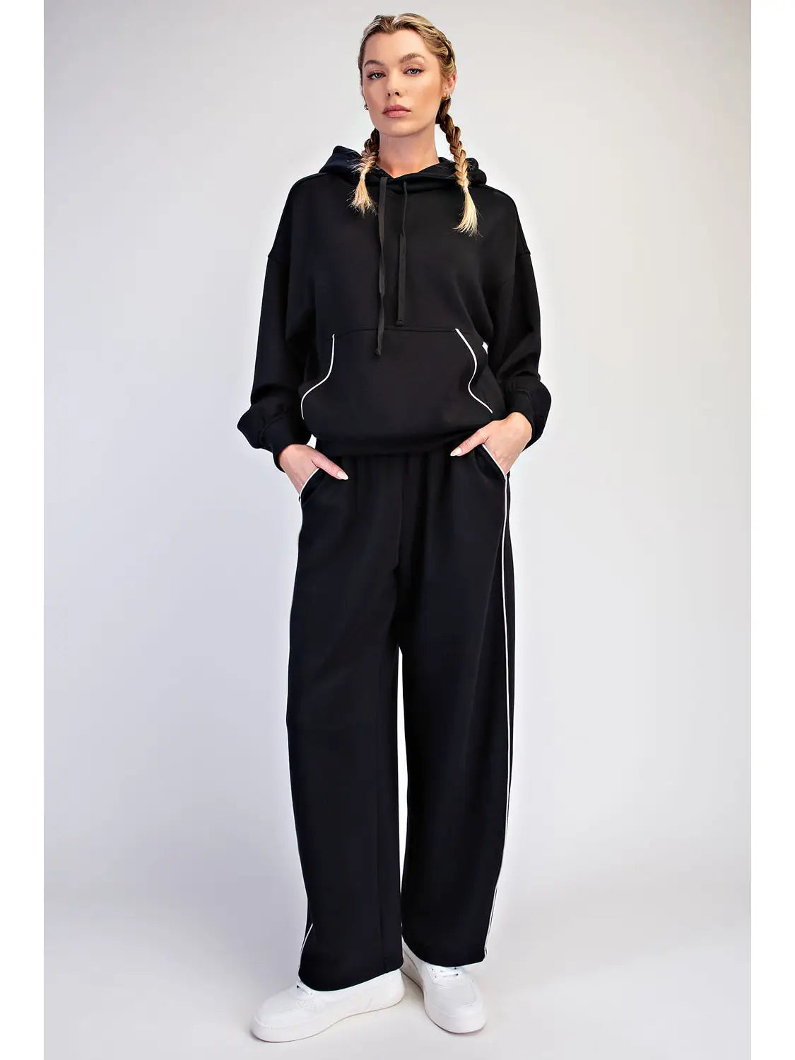 Luxe piping hoodie set