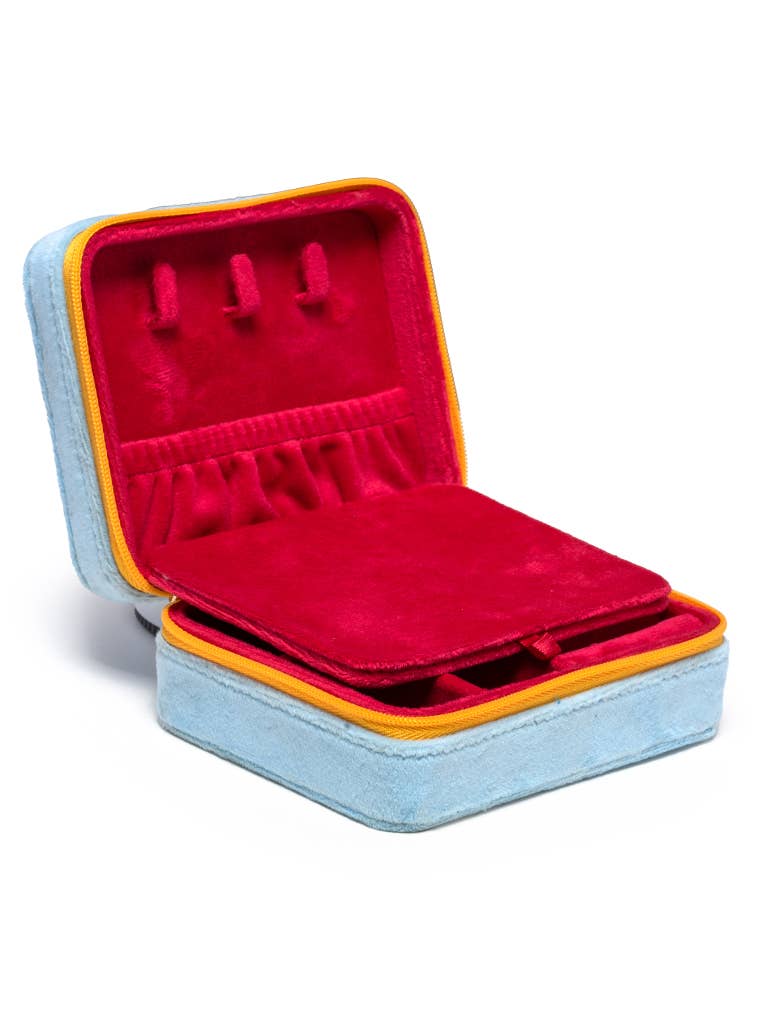 Velvet Jewelry Zip Case / Organizer - Slot Machine - Blue