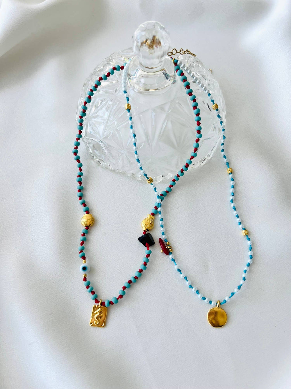 Minimalistic protection beaded necklace