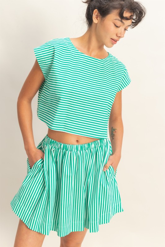 Striped skirt set
