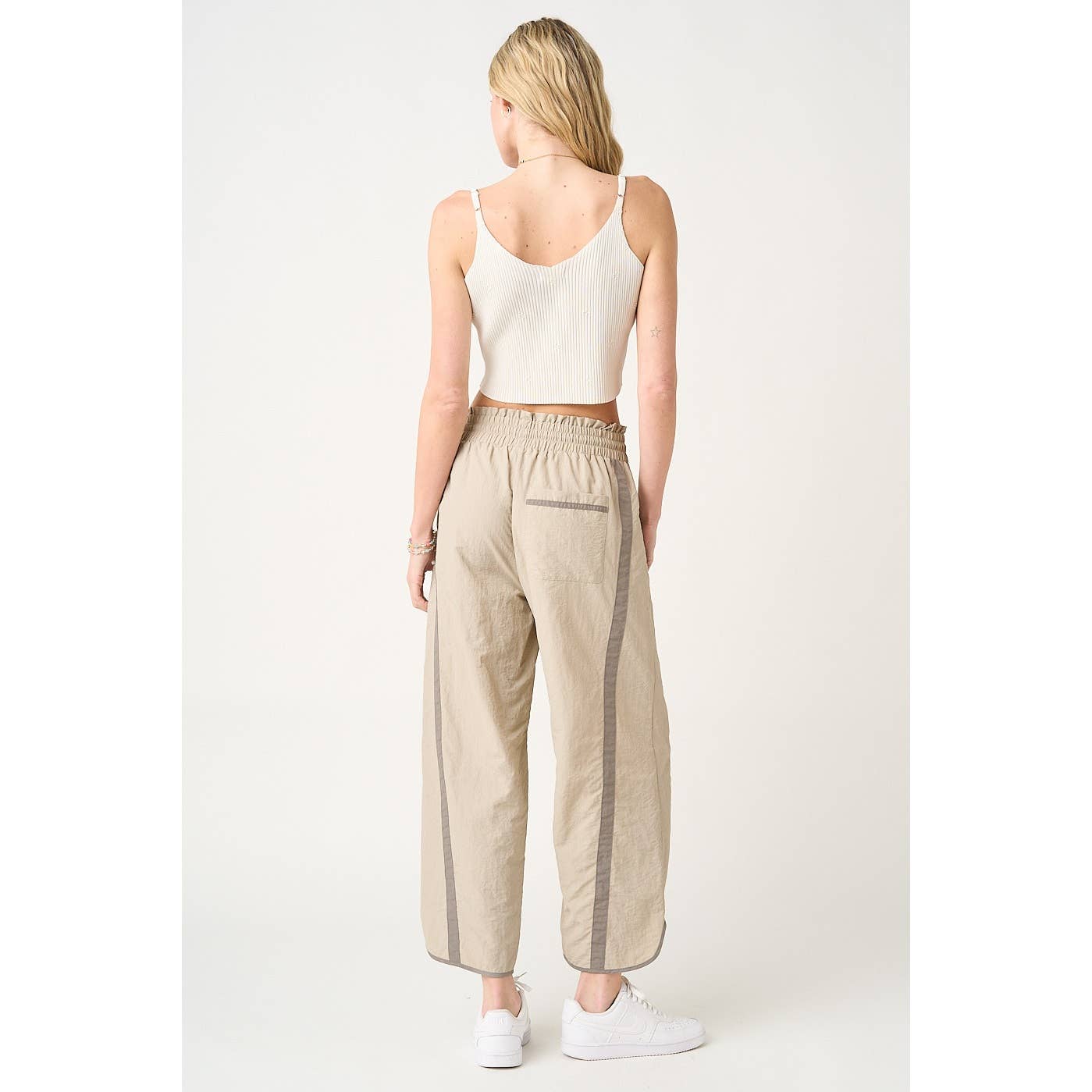 SPORTY STRIPE BARREL PANTS