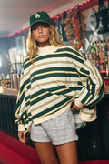 Striped Oversized Crewneck Top