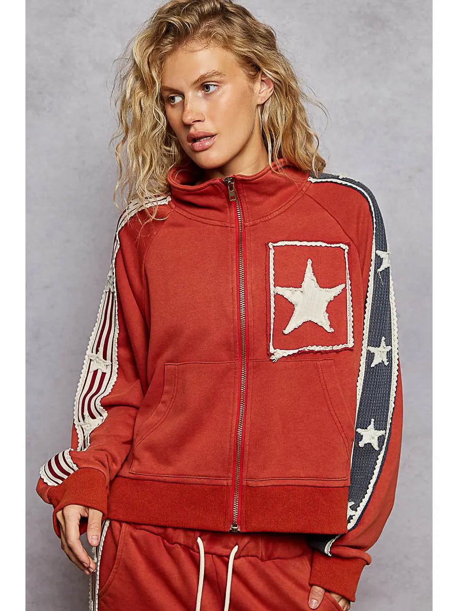 Side star zip up jacket
