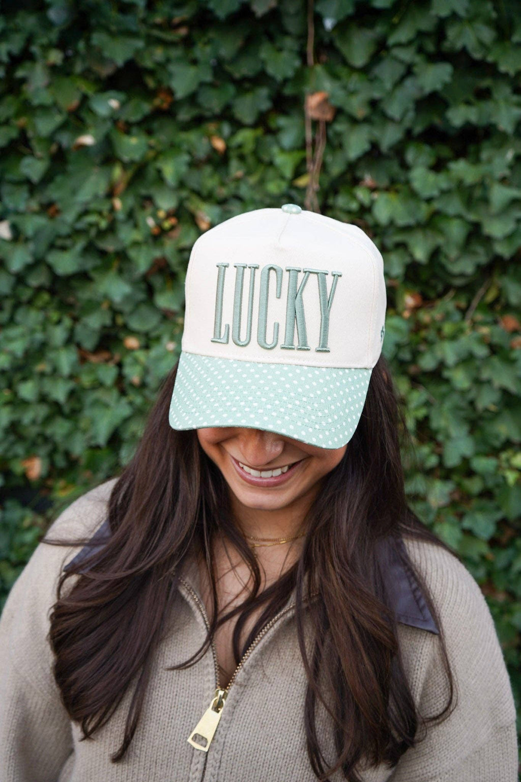 Lucky - Green Polka Dot Trucker Hat