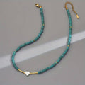Turquoise Beaded Heart Necklace