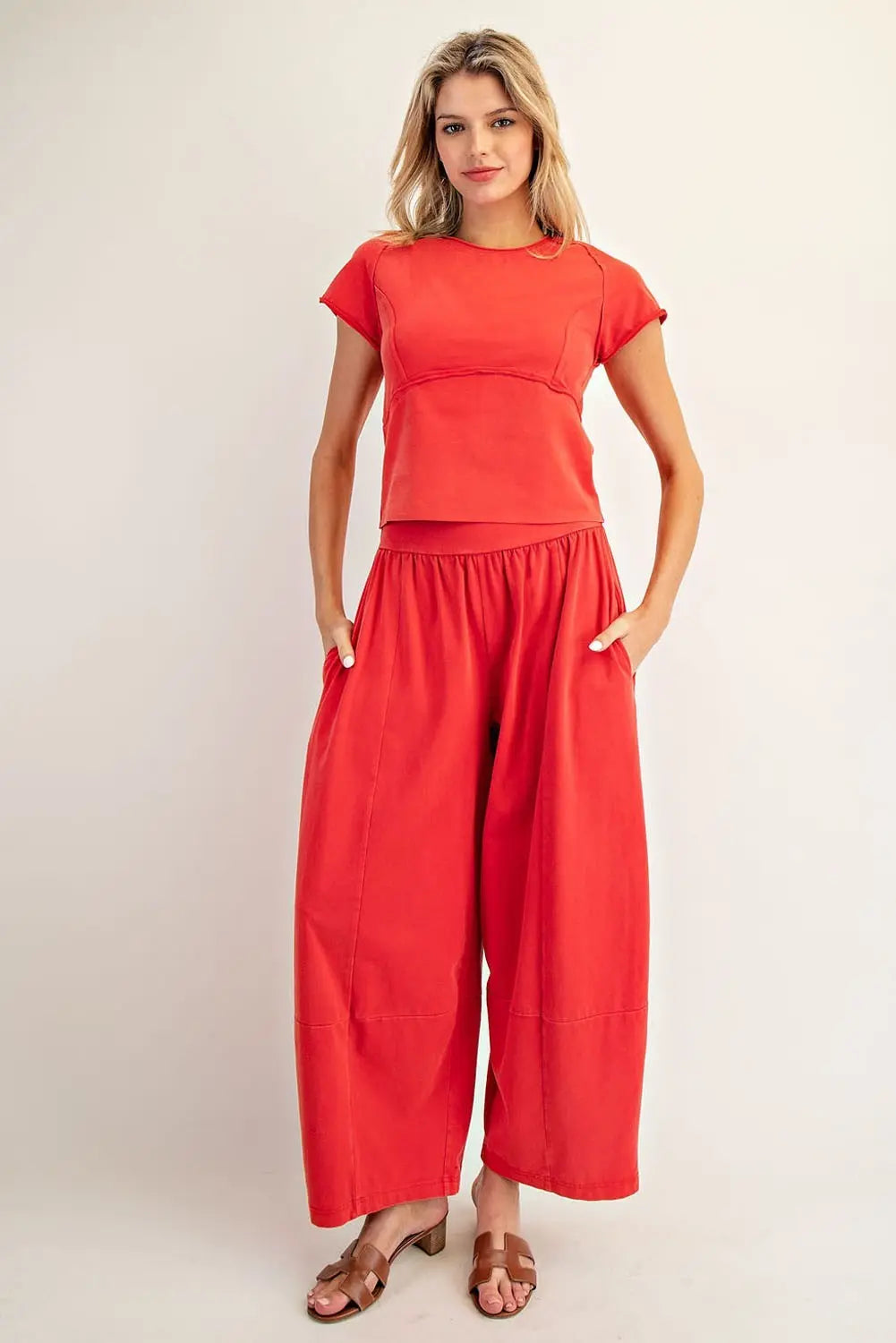 Mineral wash wide leg set