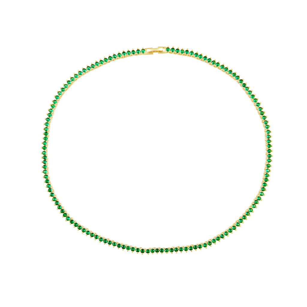 Melinda Tennis Necklace - Emerald