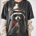 Western Raccoon Graphic Tee | Funny Cowgirl Coffee Shirt