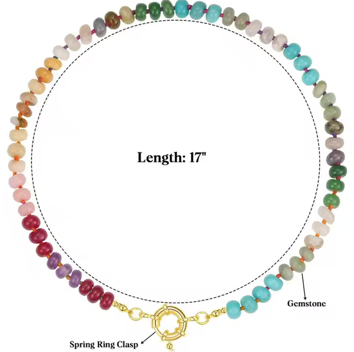 Gemstone Candy Bead Rainbow and Charm Collector Necklace
