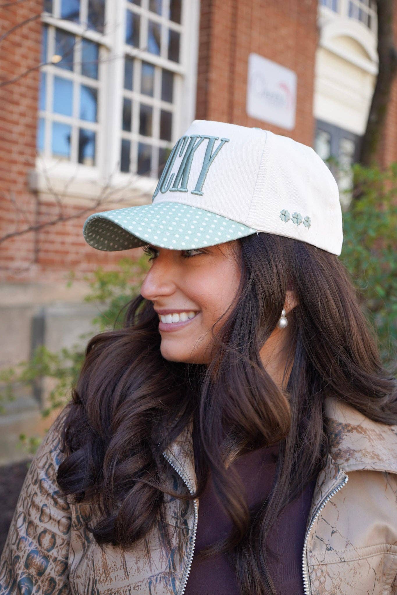 Lucky - Green Polka Dot Trucker Hat