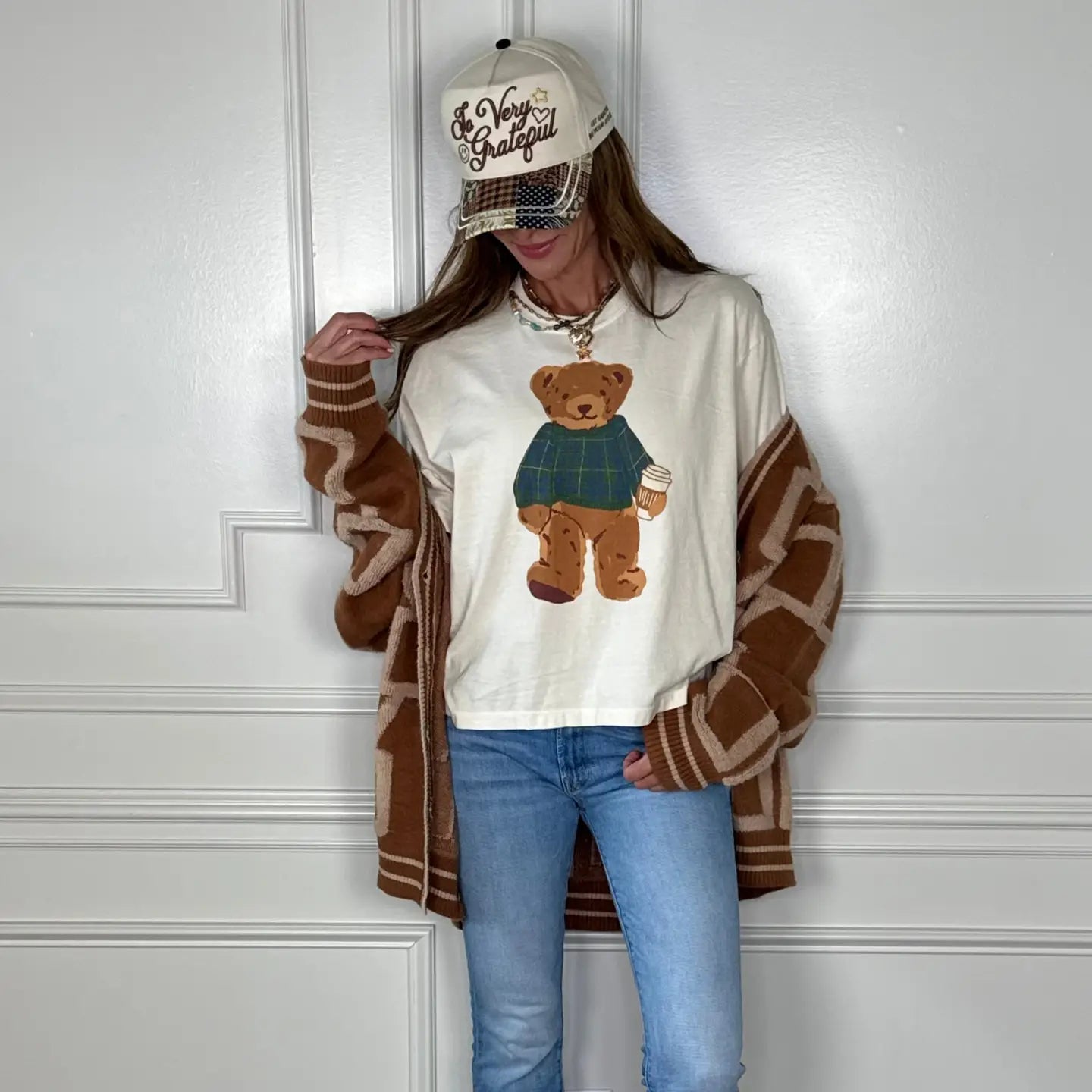 Cozy bear cropped tee