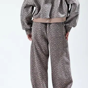 Brown and black leopard sweatpants