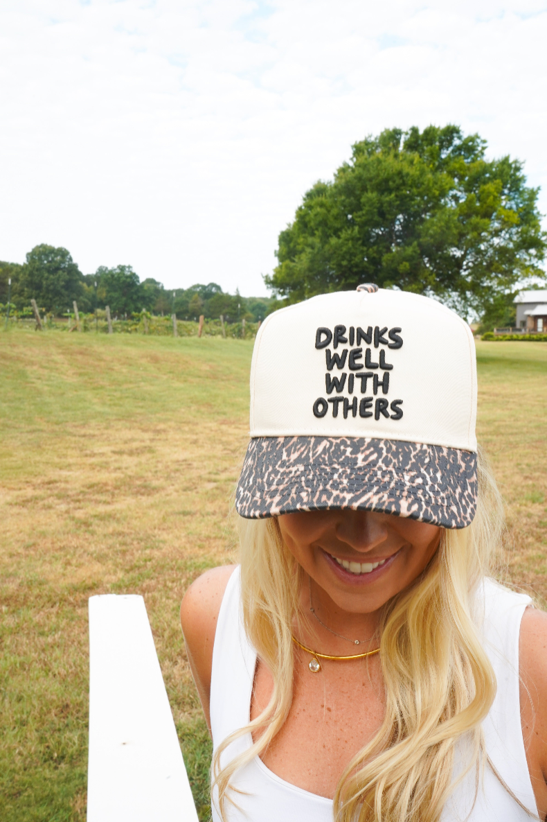 Drinks Well with Others - Luxe Leopard Trucker Hat