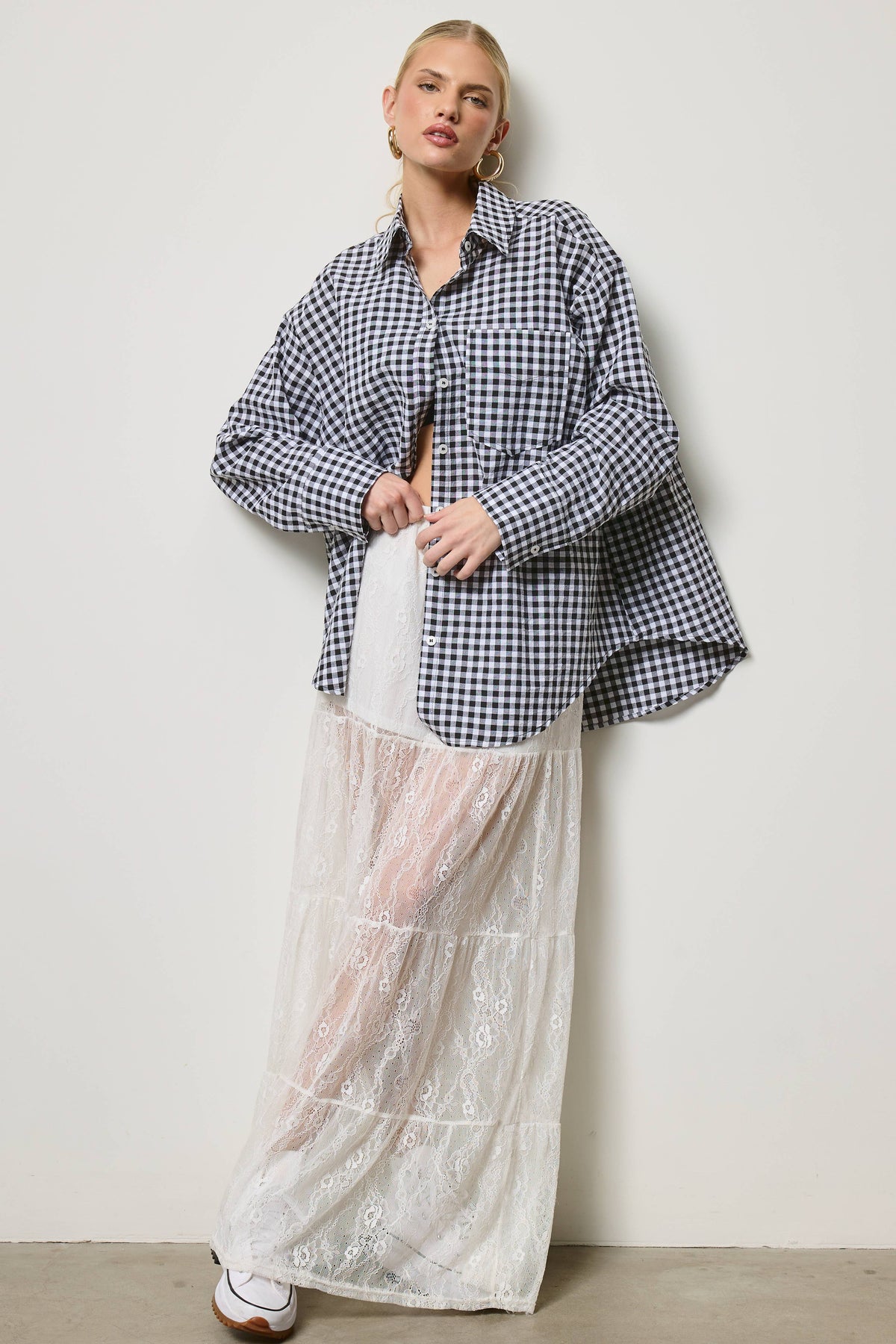 Oversized Gingham Button Down