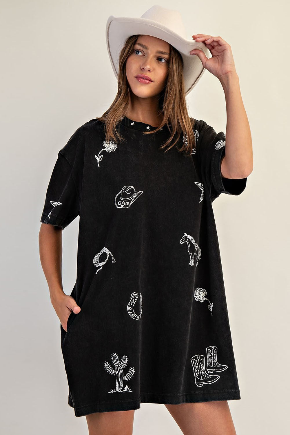 Western Print Tshirt Dress