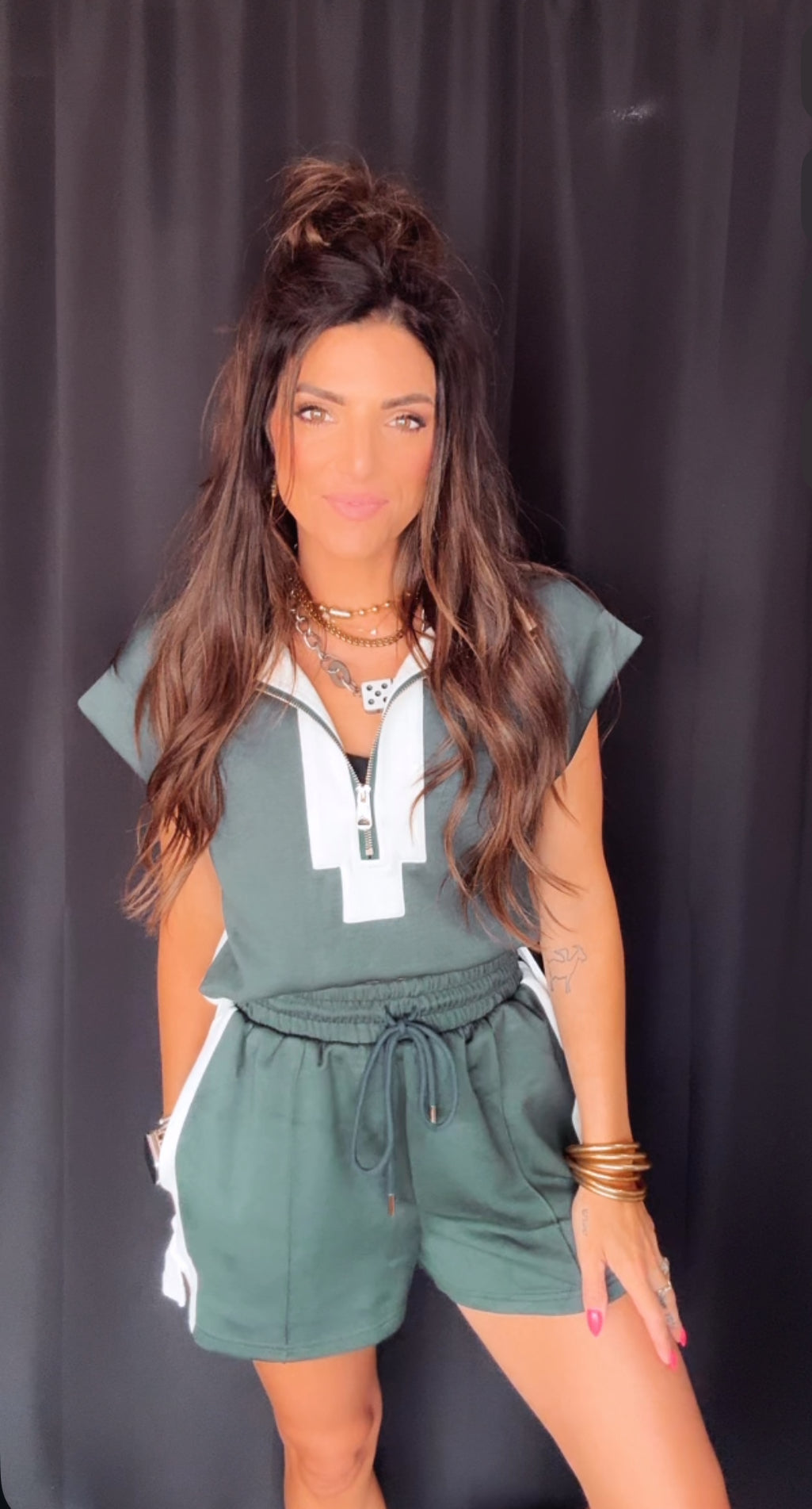 Color Block Sleeveless Set
