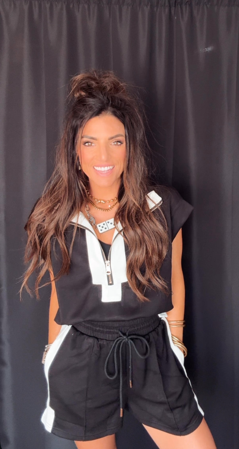 Color Block Sleeveless Set