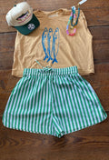 Striped drawstring shorts