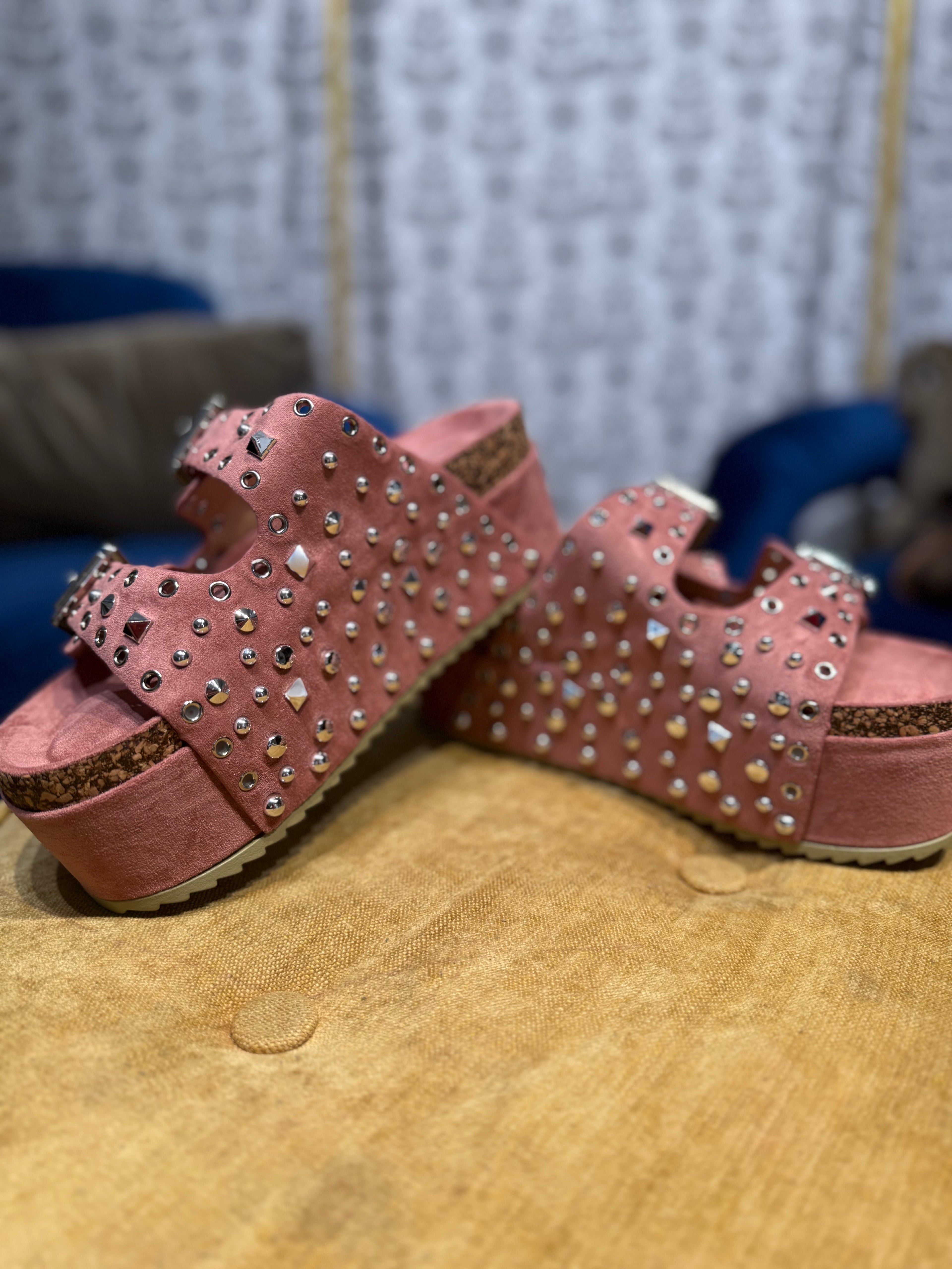 Mauve Studded platforms