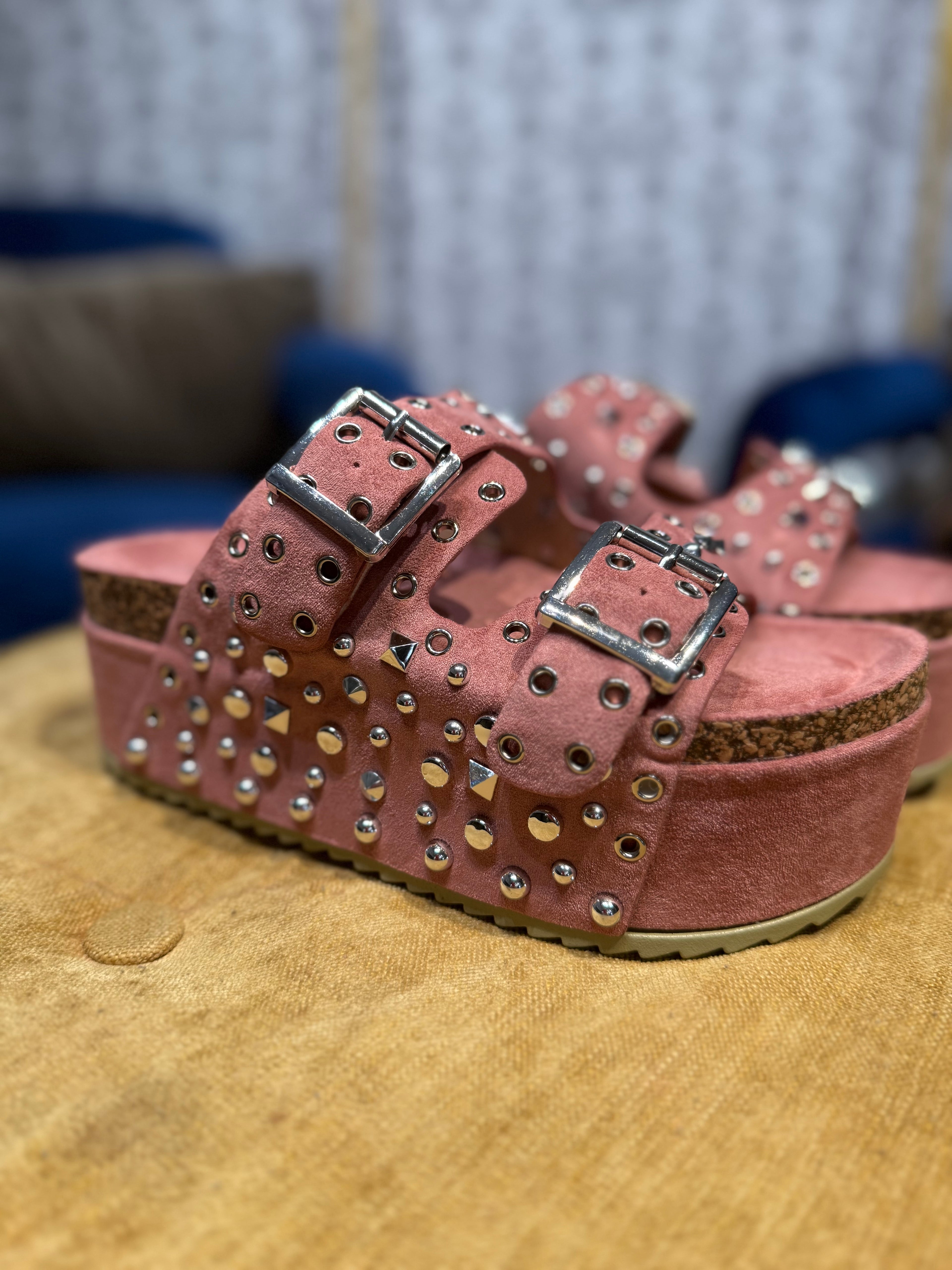 Mauve Studded platforms