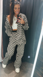 Checkered Long-sleeve Button-Down
