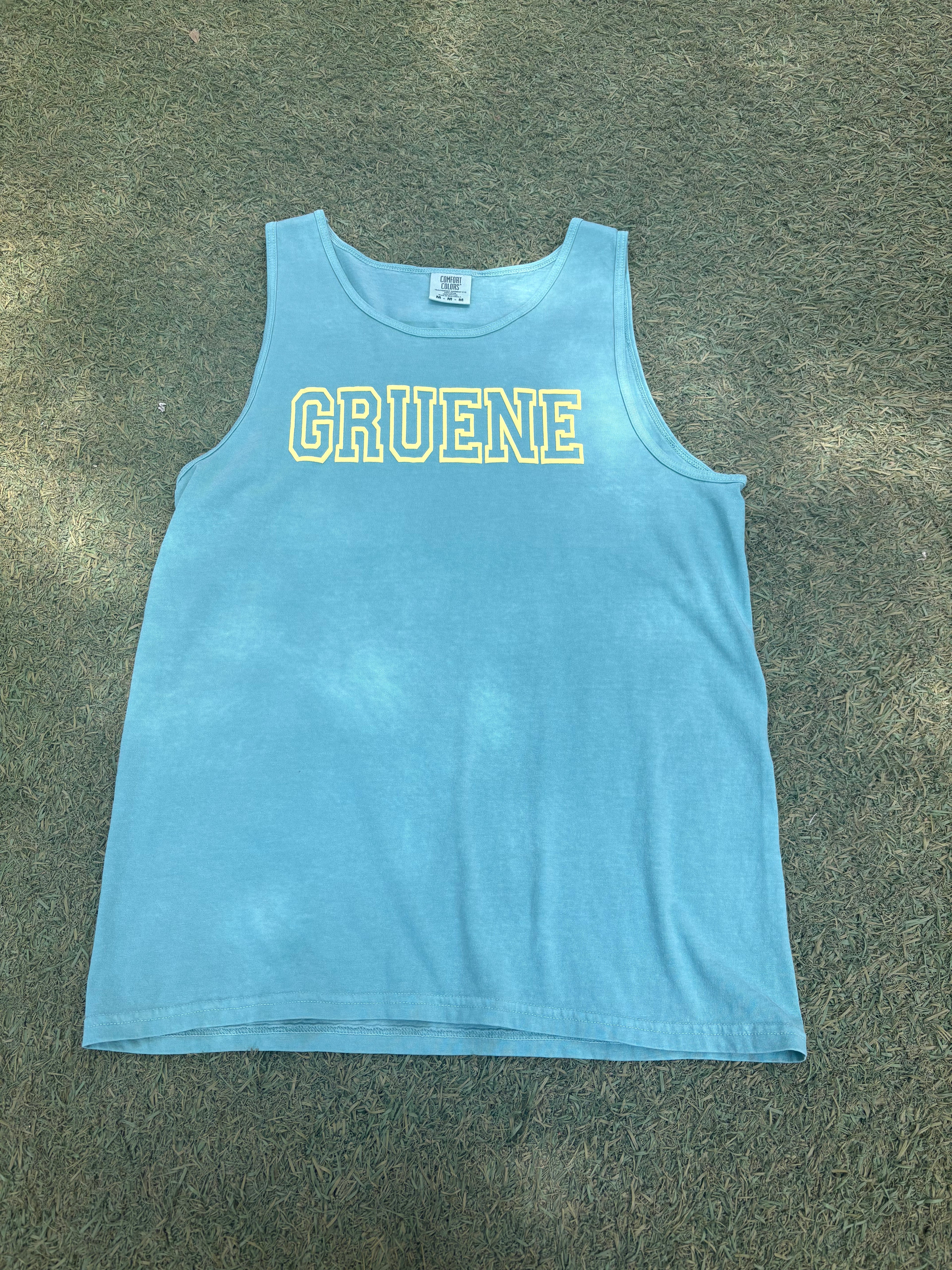 Turquoise & neon GRUENE tank