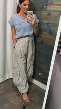Striped balloon joggers