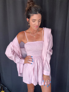 Crinkle Romper and Shirt set